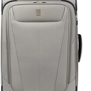 Travelpro Maxlite 5 Softside Expandable Checked Luggage with 4 Spinner Wheels, Lightweight Suitcase, Men and Women, Champagne, Checked Medium 25-Inch