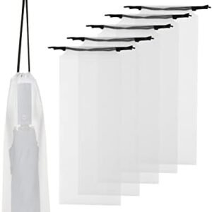 Cosmos 6 Pcs Umbrella Bags Wet Umbrella Cases Translucent Folding Umbrella Storage Bag Waterproof Travel Umbrellas Sleeves Reusable Umbrella Carry Bag with Drawstring (13" x 5" for Folding Umbrella)