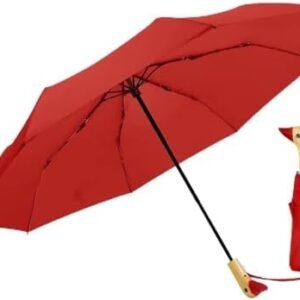 LEAGERA Compact Umbrellas for Rain&Sun, Travel Umbrella Cute Duck Head Handle Design for Girls Gifts, Steady 8 Ribs Folding Umbrella Lightweight and Small