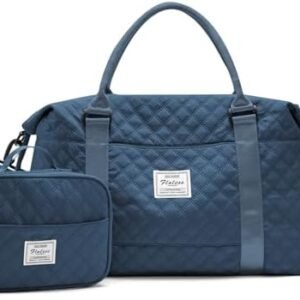 Weekender Bag for Women with Toiletry Bag, Travel Duffel Bag Overnight Carry on Bag, Gym Tote Bag with Wet Pocket,Teal Blue