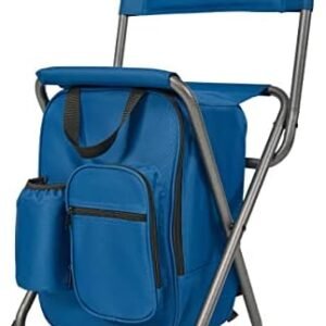 PORTAL Backpack Cooler Chair Fishing Chairs with Backrest Folding Camping Stool Compact for Outdoors Hiking Hunting Travel, Supports 225 lbs