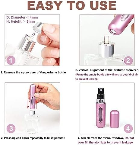 Travel Mini Perfume Refillable Atomizer Container, Portable Perfume Spray Bottle, 5ml Travel Perfume Scent Pump Case Fragrance Empty Spray Bottle for Traveling and Outgoing (3 Pack) - Image 4