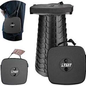 Upgraded Square Folding Stool, Max Load Capacity 485lbs, Portable Collapsible Stool Seat, Telescoping Foldable Stool,Retractable Stool for Adults Kids Camping Fishing Hiking Travel Outdoor BBQ