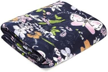 Vera Bradley Women's Packable Fleece Blanket, Bloom Boom Navy, One Size