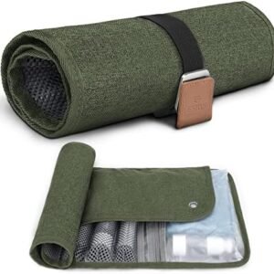 Toiletry Bag for Men, Travel Essentials Travel Toiletry Bag, Water-Resistant Compact Bathroom Roll Organizer for Hygiene, Shaving kit, Valentines Day Gifts for Him (5.Army Green(Polyster))