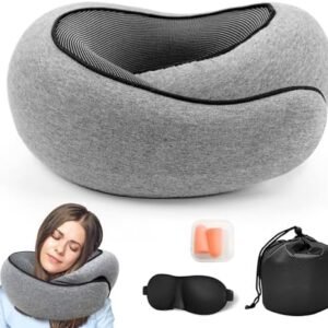 Wander Plus Travel Pillow, 2024 New Wander Plus Travel Pillow, Memory Cotton Travel Pillow, Can Store U-Shaped Pillow, Suitable for Airplanes, Cars, Offices, Upright Sleeping Neck Pillow (Gray)