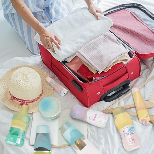 24 Pack Multi Sizes Silicone Bottle Covers, Travel Accessories Must Haves, Cruise Ship Essentials, Travel Size Toiletries,Travel Essentials for Women Men,Travel Gadgets, Elastic Sleeves for leak proof - Image 3