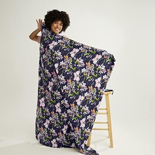 Vera Bradley Women's Packable Fleece Blanket, Bloom Boom Navy, One Size - Image 4