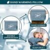 PAVILIA Travel Blanket Pillow in Soft Bag with Pockets, Airplane Blanket Set, Plane Blanket Compact Packable, Flight Essentials Car Pillow, Travelers Accessories Gifts, Luggage Strap, Dusty Light Blue - Image 5