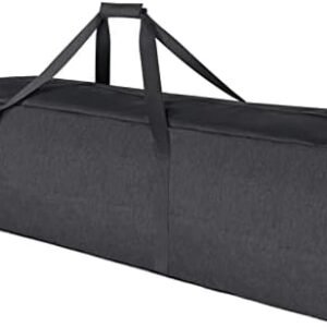 TOPDesign 1-Pack 46 Inch Extra Large Zippered Duffel Bag for Travel Camping Sports Equipment Storage, Waterproof Foldable Luggage Bag with Padded Handles (Grey)