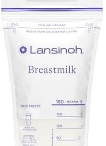 Lansinoh Breastmilk Storage Bags, 200 Count Value Pack, Easy to Use Breast Milk Storage Bags for Feeding, Baby Essentials, Presterilized, Hygienically Doubled-Sealed for Freezing & Refrigeration, 6 OZ