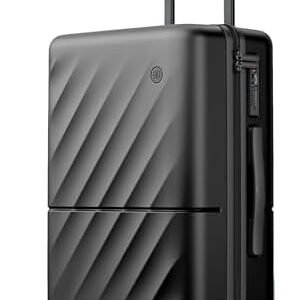 Carry on Luggage 22 X 14 X 9 Airline Approved, 20 Inch Luggage for 3-5 Days Trip, Double Spinner Wheels, 100% Hardshell PC, TSA Lock (Onyx Black, Hudson)