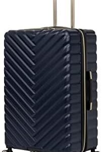 Kenneth Cole REACTION Madison Square Lightweight Hardside Chevron Expandable Spinner Luggage, Navy, 28-Inch Checked