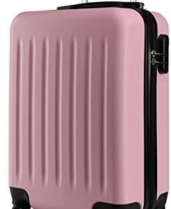 Kono Carry on Suitcase 19 Inch Hardside Carry on Luggage Small Suitcase with Spinner Wheels Lightweight Rolling Cabin Suitcase for Airplanes Travel(Pink)