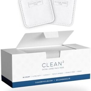 Clean Skin Club Clean² Pads 2.0 [NEW & IMPROVED EDGES] Guaranteed Not to Shed & Tear Face Pads, Unique Triple Layers, Textured & Ultra Soft Side, Organic Disposable Cotton, Pair with Makeup Remover