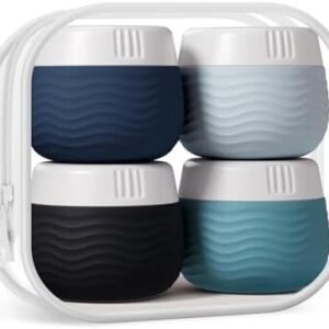 Travel Containers for Toiletries, Silicone Cream Jars, TSA Approved Travel Size Containers, Leak-proof Travel Essentials/Accessories with Lid for Cosmetic Face Body Cream(4 Pack)