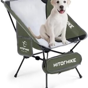 HITORHIKE Camping Chair Backpack Camping Folding Chair Breathable Mesh Structure Aluminum Frame with 2 Side Pockets Camping Chair Compact Ultralight Carrying Bag