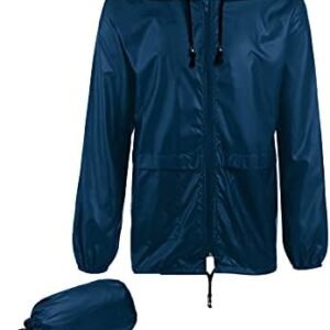 COOFANDY Mens Packable Rain Jacket Lightweight Waterproof Raincoat with Hood Outdoor Rain Gear Travel Hiking Cycling