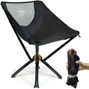 CLIQ Portable Chair - Lightweight Folding Chair for Camping - Supports 300 Lbs - Perfect for Outdoor Adventures - Black Chair
