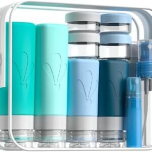 INSFIT Silicone Travel Bottles Set, 17 Pack Travel Size Toiletries, Leakproof Travel Bottles for Toiletries, Travel Accessories for Women, Airplane Travel Essentials, Travel Containers for Toiletries