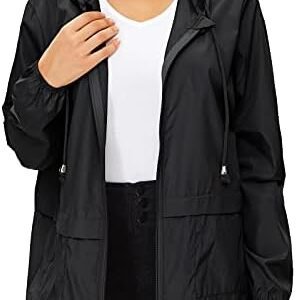 Century Star Packable Rain Jackets for Women Waterproof Lightweight Raincoat with Hood Windbreaker Jacket Women Rain Coats