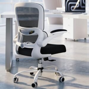 Office Chair - Ergonomic Desk Chair with Adjustable Lumbar Support, Mesh Computer Chair, Executive Chair for Home Office Comfortable Lumbar Support (White+Black)