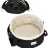 Barrel Drawstring Makeup Bag Large Cosmetic Bag Make up Bags Women Toiletry Organizer for Travel Toiletries Accessories Essentials (Black)