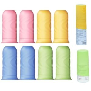 Travel Bottle Covers for Toiletries Containers,8 pack Silicone Sleeve for Travel Toiletry Bottles,Stretching Travel Accessories for Shampoo Lotion(Multi-Color4)
