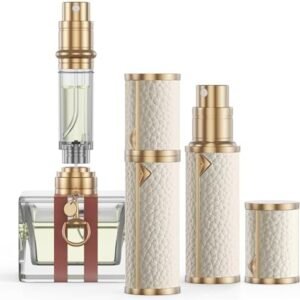 Perfume Travel Refillable Bottle, Tsa Approved 5ml Perfume Atomizer Bottle, Portable Size Sprayer Bottle Luxurious Pocket Perfume Dispenser Pump Transfer Tool for Women Men Travel Accessories.