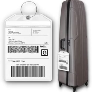 Golf Bag Luggage Tag - Extra Large 9" x 6", Waterproof Plastic Zipper Pouch, PVC Bag Tags for Golf Bag - Sealable Label Holder for Golf Bag (1 Pack)