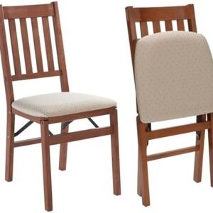MECO STAKMORE Arts and Craft Folding Chair Fruitwood Finish, (Set of 2) , 22.5 in x 17 in x 35.5 in
