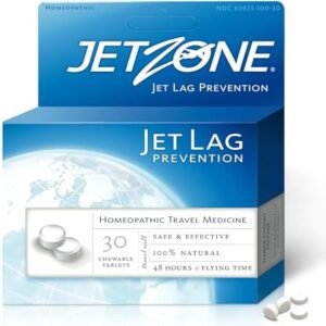 Jet Lag Remedy - Homeopathic Travel Aid – Trusted for Over 15 Years - Boost Immune Health – Circadian Rhythm Sleeplessness – Exhaustion – Tired - Sleep – 48 Hours Flying Time - 30 Chewables