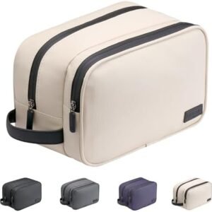 Leather Toiletry Bag, Travel Toiletry Organizer, Dopp Kit Water-resistant Shaving Bag for Toiletries Accessories, Door Room Essentials for Women and Men