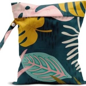 Wet Bag, Wet Dry Bag, Wet Bag for Swimsuit, Travel, Beach, Pool, Diapers, Dirty Yoga Gym Clothes, Makeup Bag, Waterproof Tropical Palm Leaves Decor Jungle Palm Leaf Favors