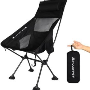 Portable Chairs, Ultralight Folding Camping Chair with Pillow, Compact Folding Chairs for Camping, Travel, Hiking, Picnic and Adventures, Lightweight Folding Chair Easy to Setup and Carry