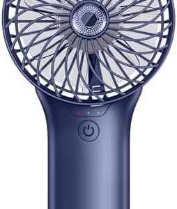 2024 Upgrade Handheld Portable Fan Longer Lasting Max 20Hrs Working Time, 4 Speeds Strong Wind USB Rechargeable Personal Mini Fan Desk Fan for Girls Women Kids Traveling Outdoor Office-Blue