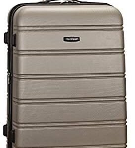 Rockland Melbourne Hardside Expandable Spinner Wheel Luggage, Silver, Checked Large 28"