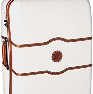 DELSEY Paris Chatelet Hard+ Hardside Luggage with Spinner Wheels, Champagne White, Checked-Large 28 Inch