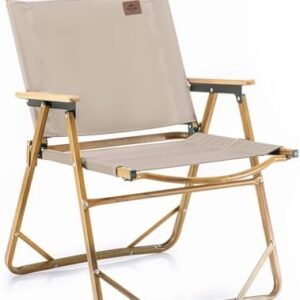 Naturehike Folding Camping Chair, Ultralight Aluminum Outdoor Beach Chair with Solid Wood Armrest, Portable Collapsible Fishing Chair for Hiking Lawn Picnic