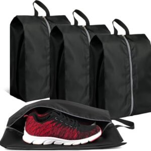 Shoe Bags for Travel Set of 4, Waterproof Oxford Travel Shoe Bags for Packing, Travel Essentials, Large Portable Travel Shoe Storage Bag with Zipper for Women and Men