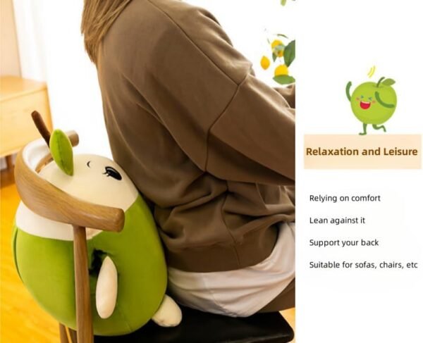 15.8 Inch Kids Travel Blanket and Fruits Stuffed Throw Plush Pillow 3-in-1 Cute Plush Toy Set for Adults and Kids Airplane Train Travel Camping (Green) - Image 5
