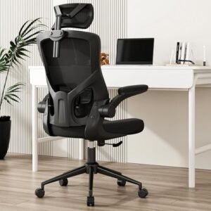 ๐ฏ๐ถ๐ด๐ฌ ๐ถ๐ญ๐ญ๐ฐ๐ช๐ฌ ๐ช๐ฏ๐จ๐ฐ๐น, Ergonomic Mesh Desk Chair, High Back Computer Chair- Adjustable Headrest with Flip-Up Arms, Lumbar Support, Swivel Executive Task Chair (Modern, Black)