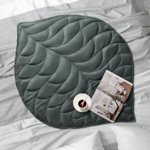 Kaisa Weighted Lap Blanket 7lbs 41"x53", Cooling Weighted Blanket for Adults for Travel Relaxation, Cool Blanket for Bedroom, Sofa, Machine Washable, Dark Gray