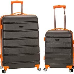 Rockland Melbourne Hardside Expandable Spinner Wheel Luggage, CHARCOAL, 2 Piece (20"/28")